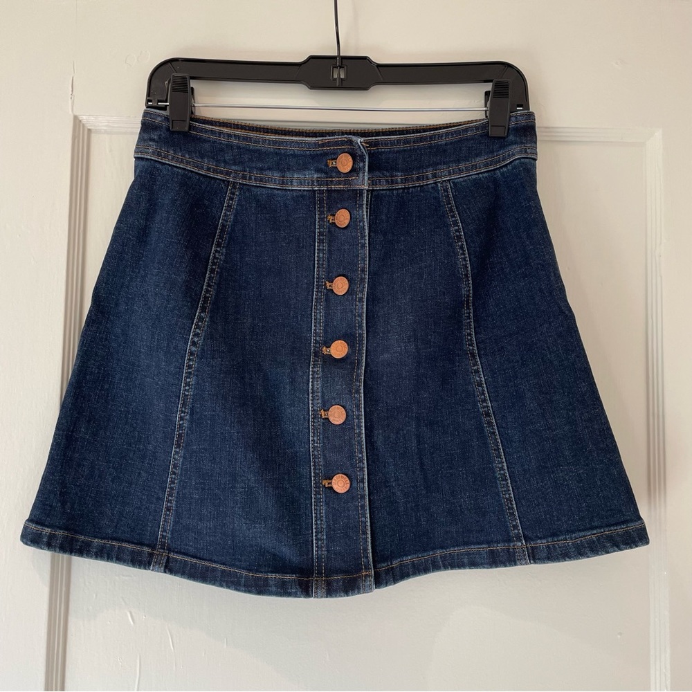 Madewell Denim Skirt Button Down size 6